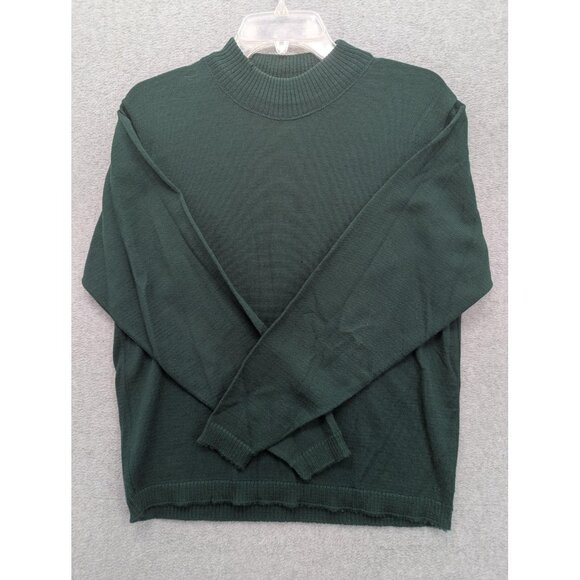 Vintage Pendleton Classic Sweater Mens M Green Virgin Wool Mock Neck Made USA - Picture 1 of 7